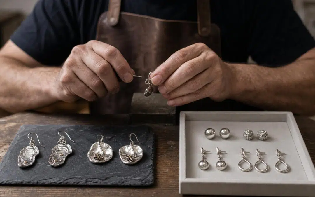 Pendientes hechos a mano frente a pendientes producidos en serie: diferencias que realmente importan